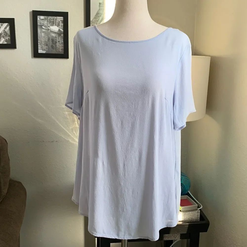 H&M sheer short sleeve blouse sz 10